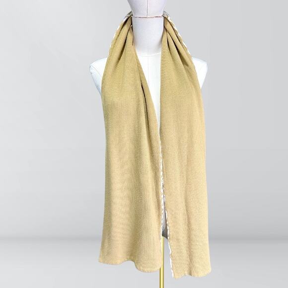 Michael Kors Jet Set Logo Print Tan & White Reversible Muffler Scarf - Picture 3 of 3